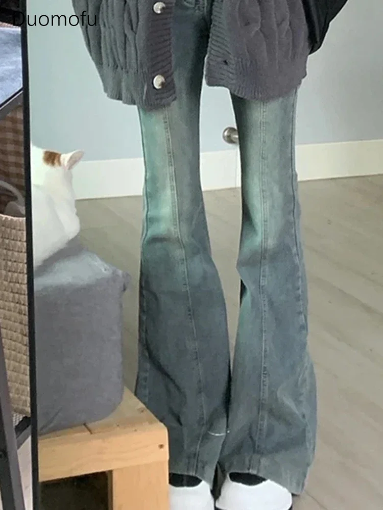 Duomofu American Vintage Sexy High Waist Slim Female Jeans Spring New Classic Full Length Fashion Simple Chic Flare Women Jeans