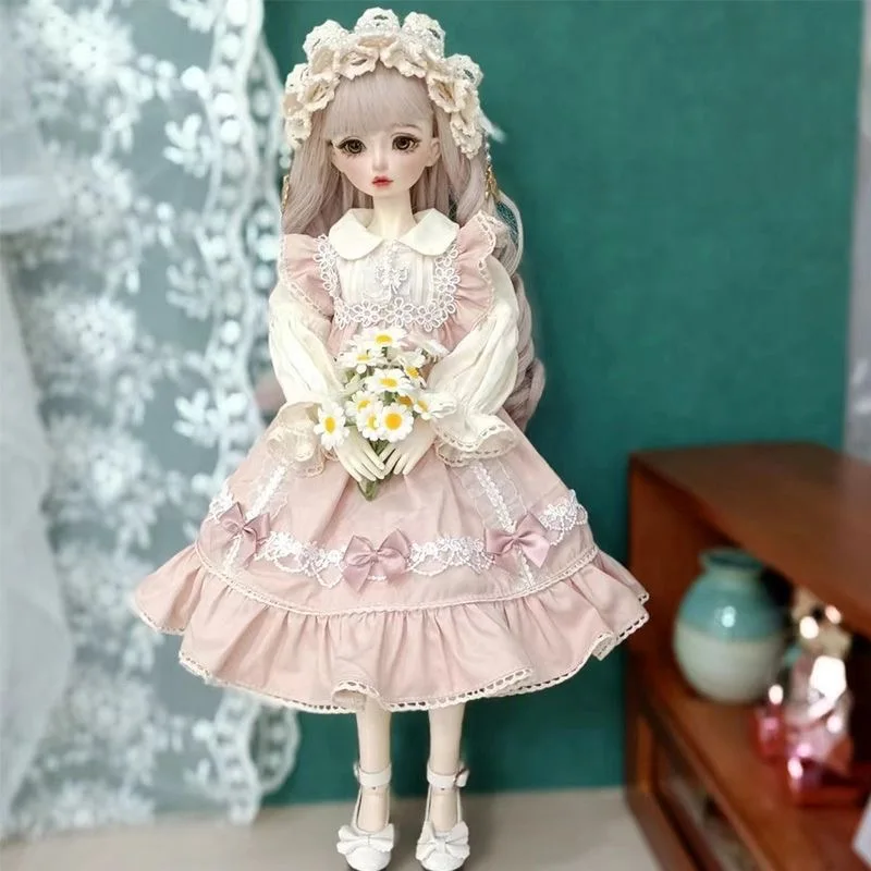 

New Style 1/4 Bear Girl Pink Skirt, 1/3 1/6 BJD Princess Dress, Blythe Doll Clothes Tiara Set