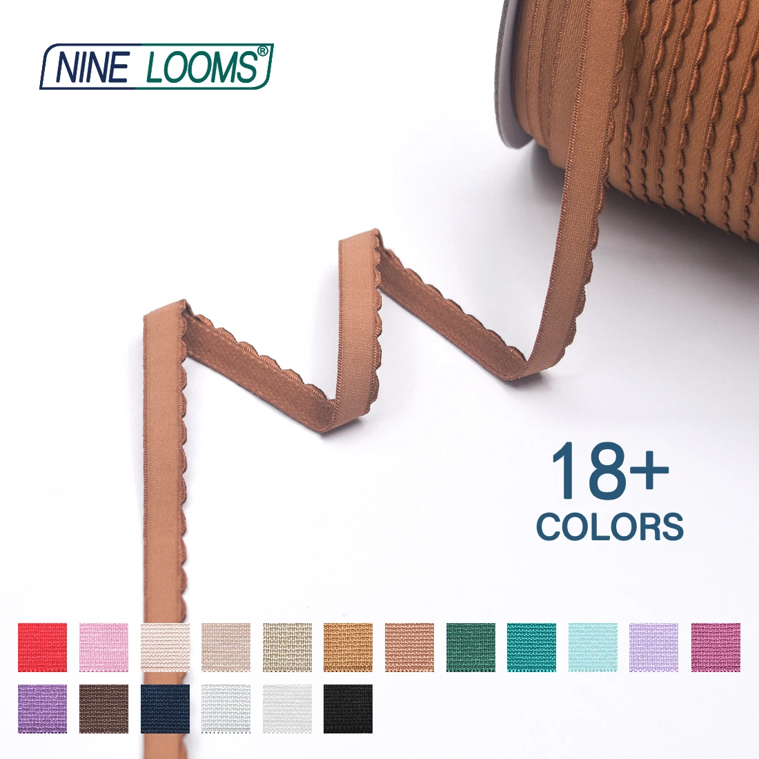 NINE LOOMS Picot BH-Träger, Gummibänder, 3/8 Zoll, 1/2 Zoll, 5/8 Zoll, 10 mm, 13 mm, 15 mm, Plüsch-Schulterband, Dessous-Nähbesätze, 50 100 Yard per Spule – Detail 9