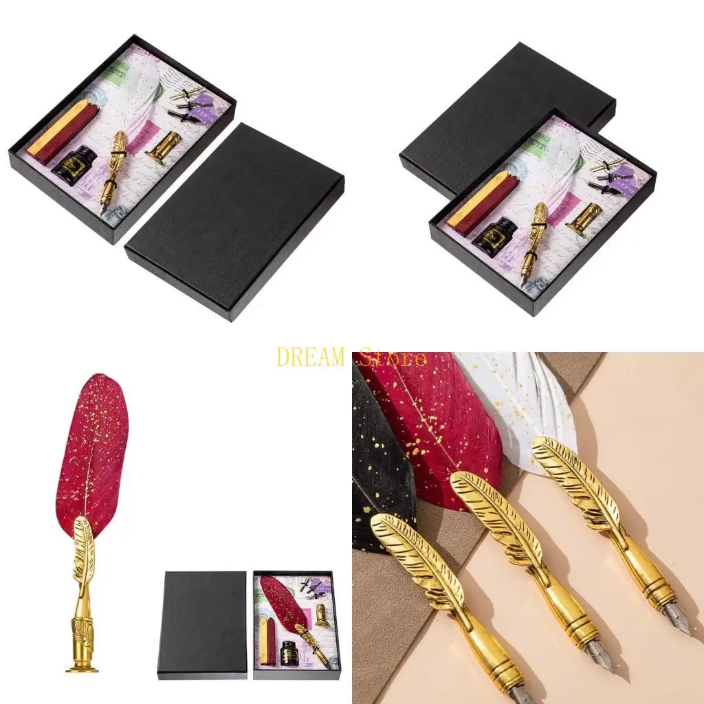 

Набор гусиных ручек, наборы восковых уплотнений, антикварная ручка для каллиграфии с перьями для начинающих, лучшая распродажа