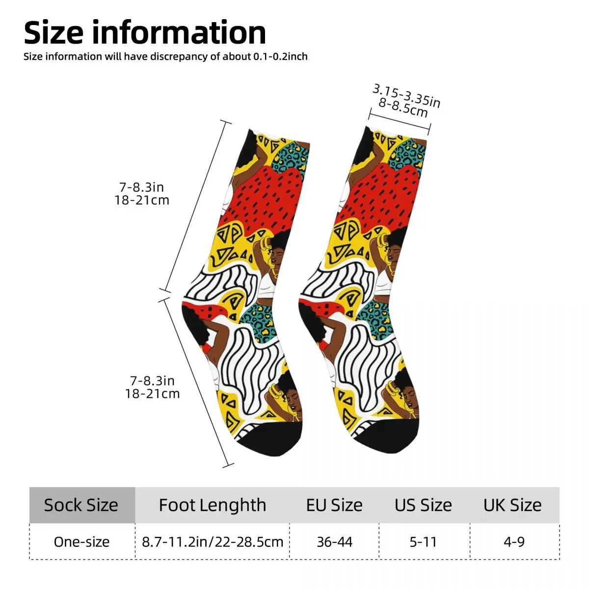 All Seasons Crew Stockings Design Of Elegant African American Women Socks Funny Long Socks for Men Women Valentine's Day Gifts