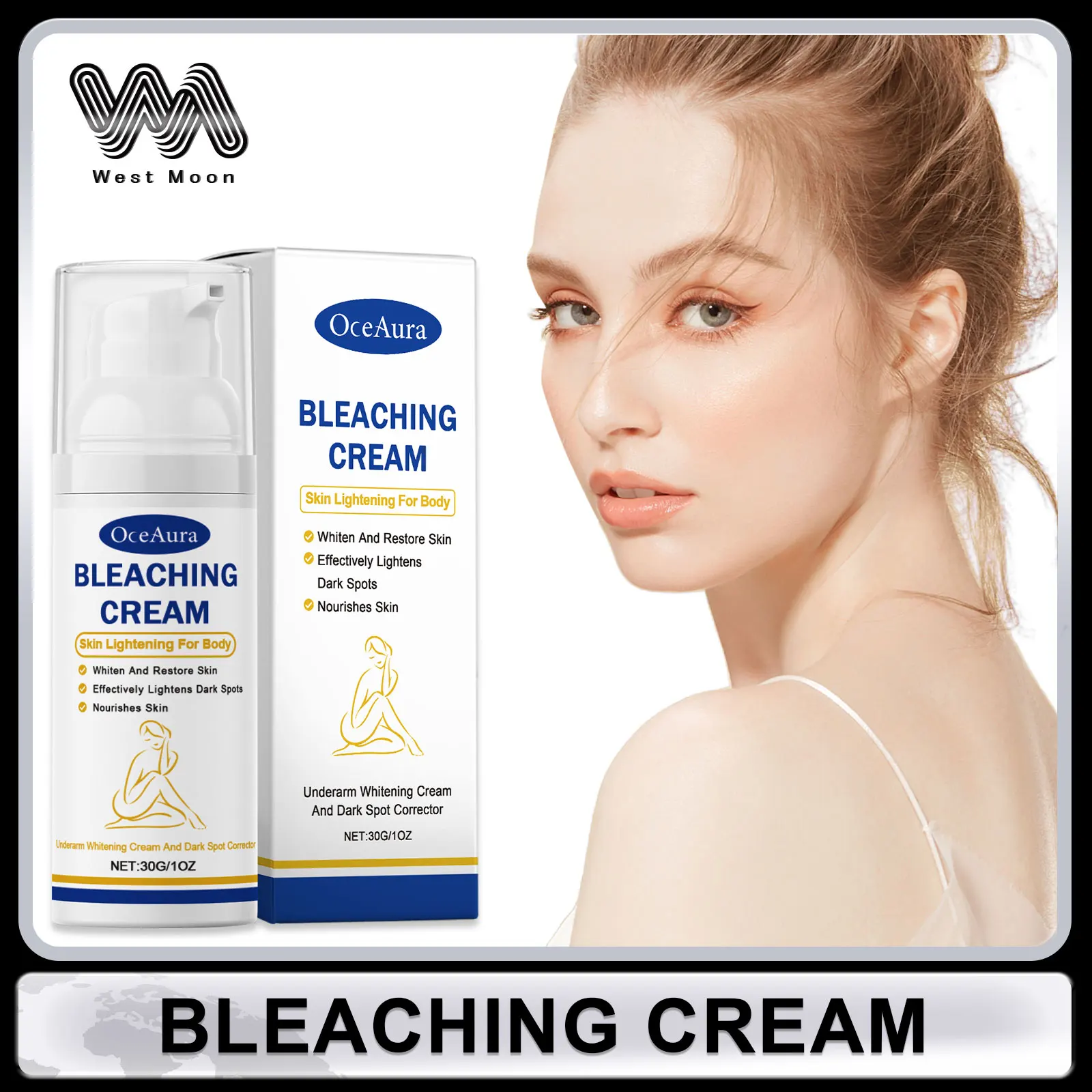 

Bleaching Cream Private Parts Underarm Whitening Dark Spots Removal Melanin Even Skin Tone Brightening Knees Joint Body Lotion