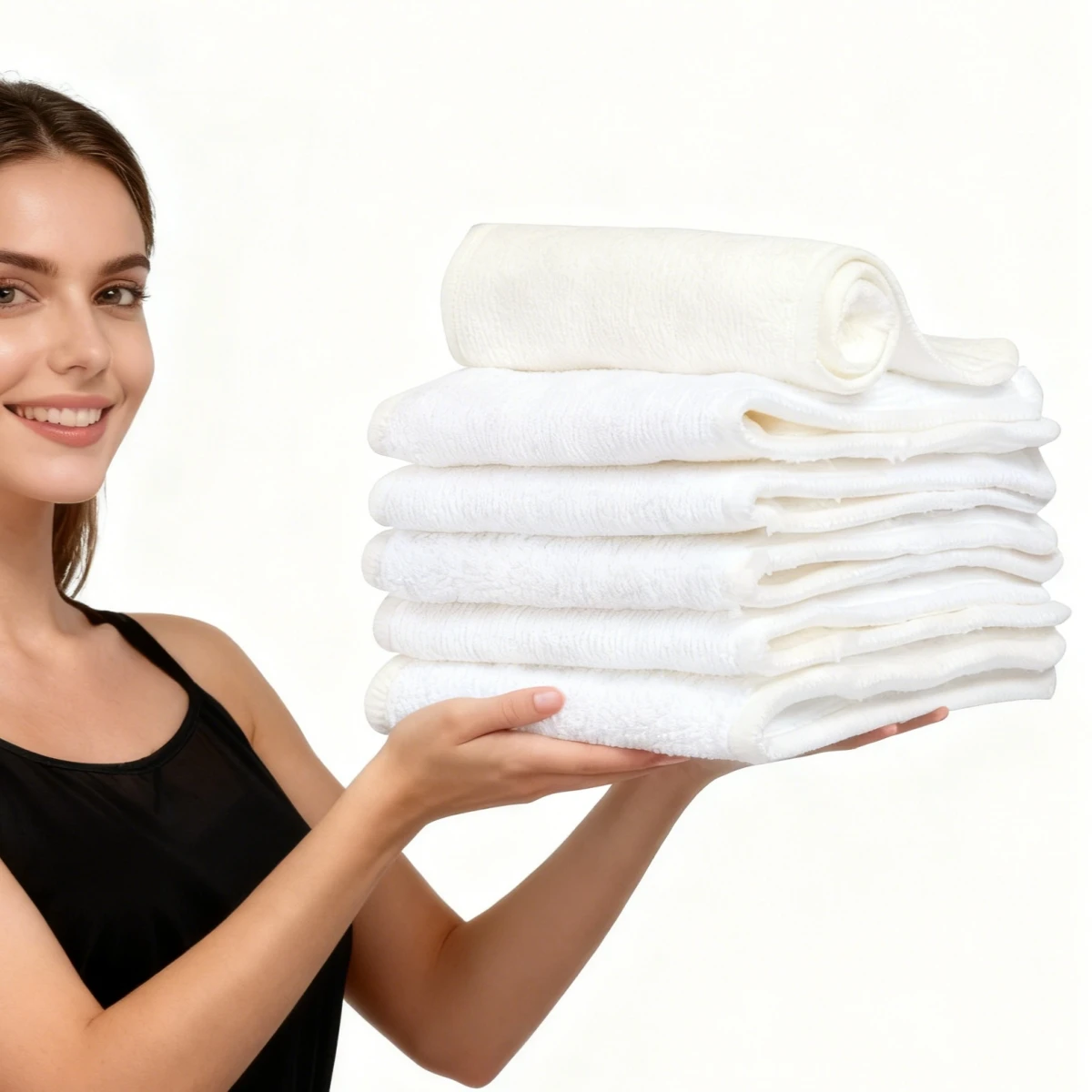 AIO 2PCS Reusable Adult Diapers Breathable Incontinence  Pads Quickly absorbed 4 Layer Microfiber Liner for Daily use 20x49cm