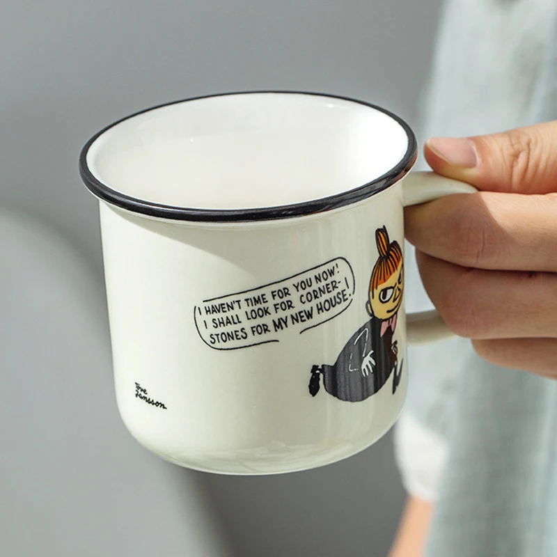 300ML Cartoon Ceramic Mug Retro Imitation Enamel Mugs Office Home Funny Water Cups Breakfast Milk Coffee Tea Cup For Gift