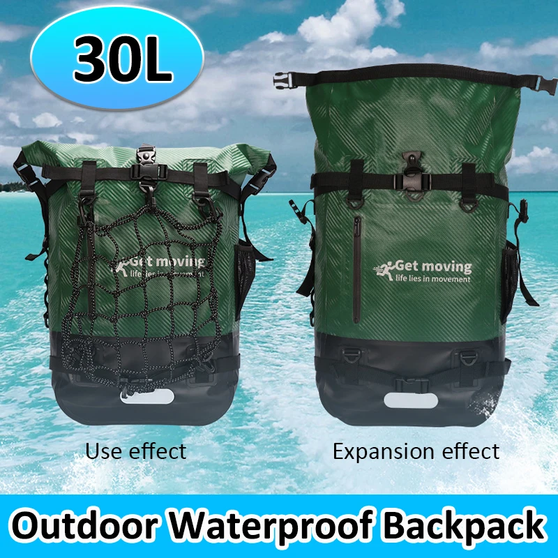 30L Waterproof Dry Bag Backpack Drift Swimming Large River Trekking Shoulder Diving Rafting Canoeing Kayak Camping Bag Backpack