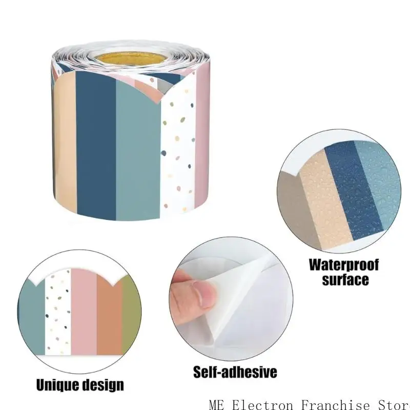 T5EA 15.2m 화려한 게시판 테두리 트림 접착식 게시판 경계 국경 스티커 게시판 장식