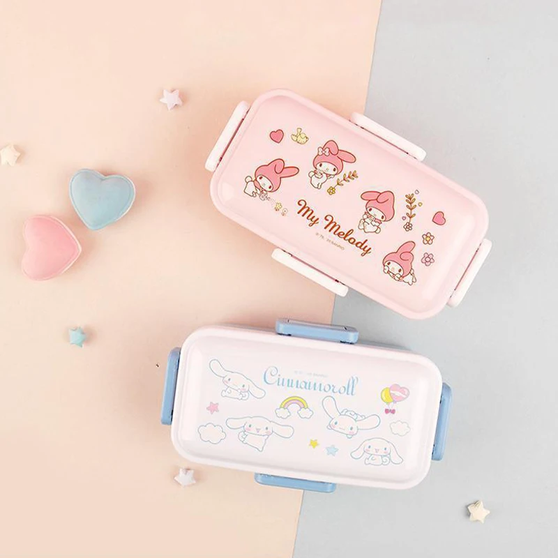 Sanrio Kawaii Cinnamoroll Bento Box My Melody Anime Cartoon Students Children Exquisite Mini Outdoor Picnic Portable Lunch Box