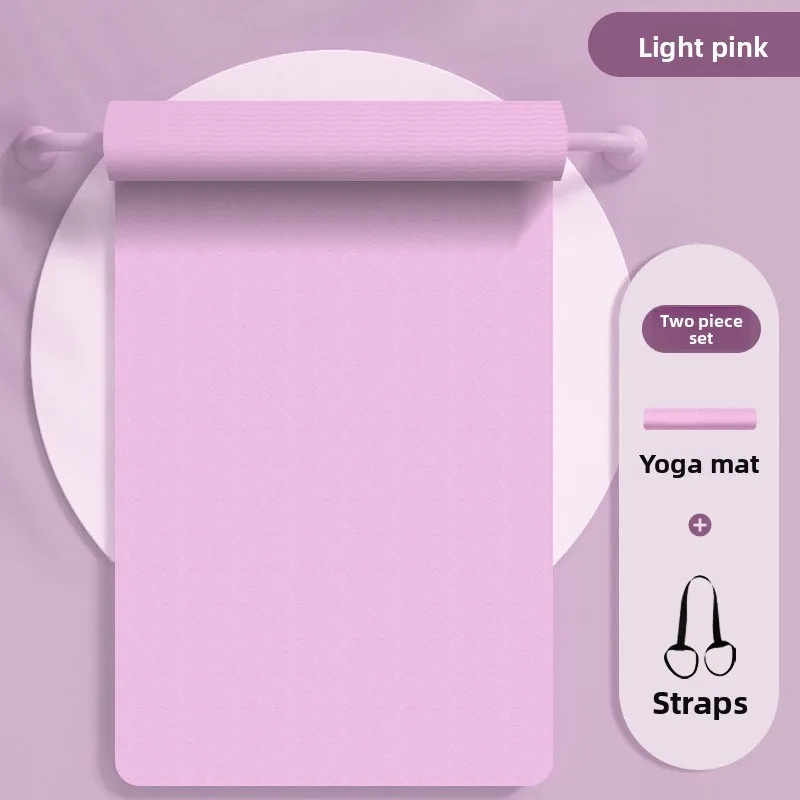 Tpe Thickened Wide 90cm Yoga Mat Quiet Shock Absorbent Non Slip Dance Home Workout Mat Gymnastics Mat Yoga Mat