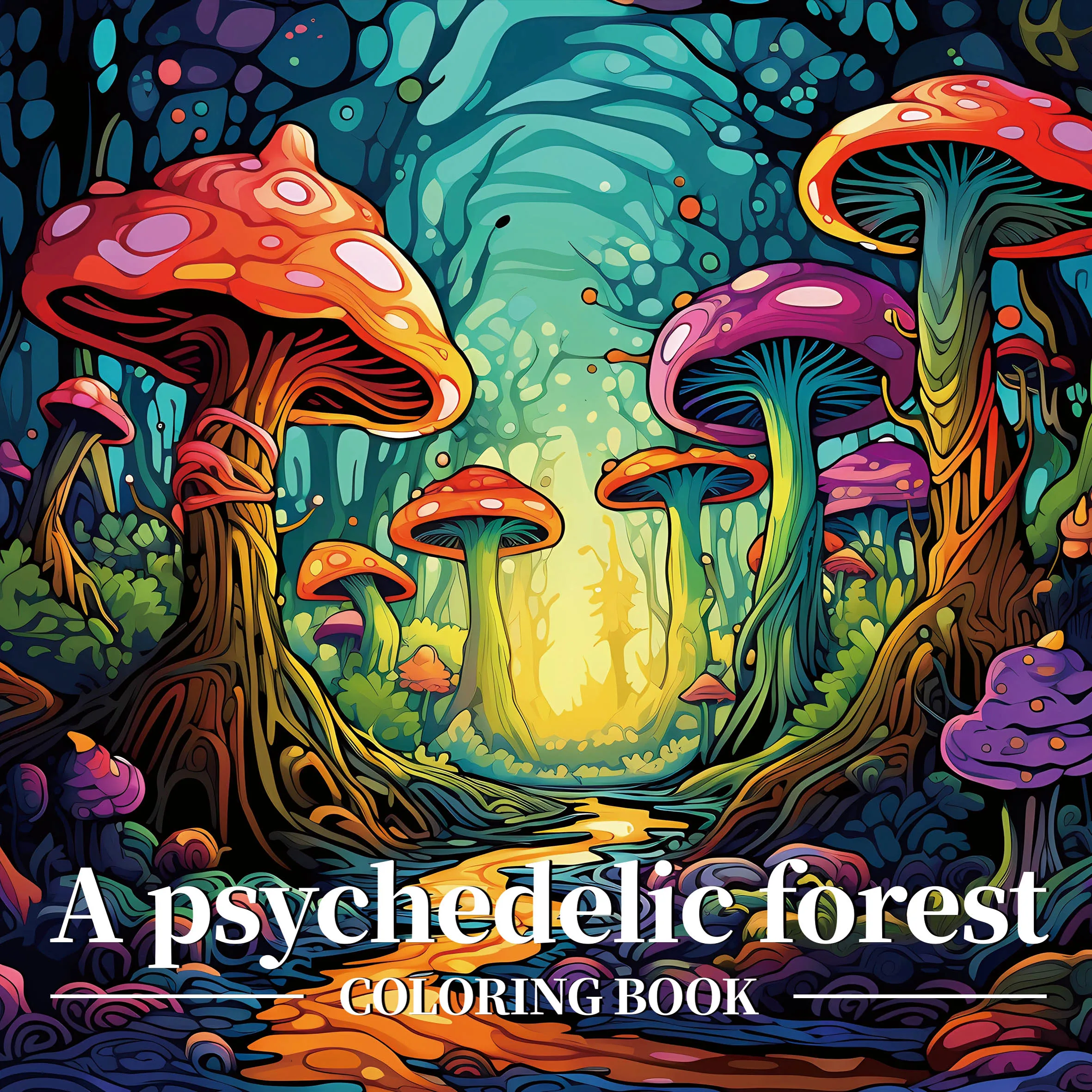 

A Psychedelic Forest Patterns Coloring Book for Adults And Teens Cute Drawing Book Perfect Gift for Party and Birthday