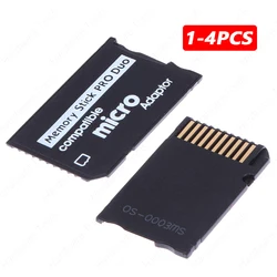 1-4PCS Memory Stick Pro Duo Card Reader Adapter For PSP 1000/ 2000/ 3000 Micro SD TF to MS Card Adapter Converter Plug and Play