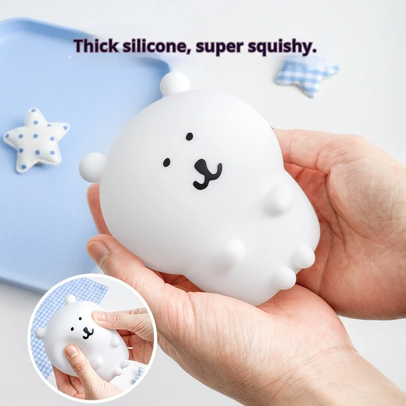 New Joke Bear And Friends Pat Light Luminous Toys Soft Silicone Mini Desktop Ornaments Decor Portable Room Atmosphere Lamp Gifts