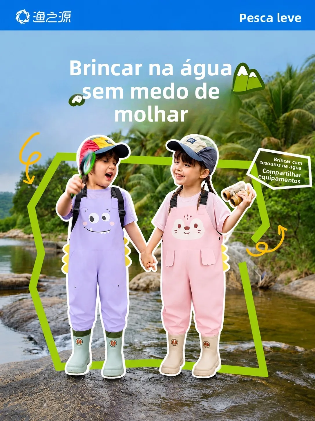 fishing-source-children's-wetsuit-rain-boots-sea-exploration-suit-baby-water-play-clothes-surfing-pants-jumpsuit-rain-shoes
