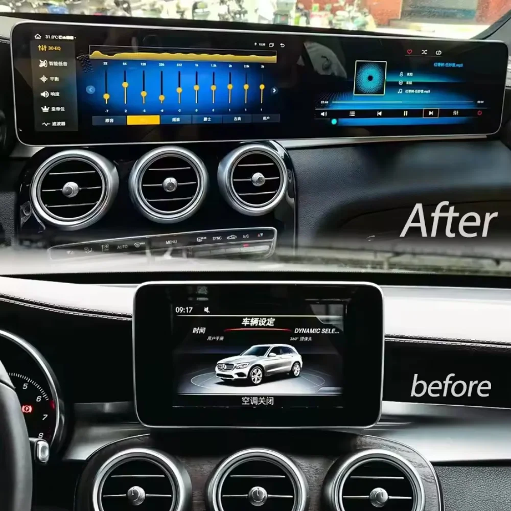 12.3inch Dual Screen Android Carplay For Benz C GLC NTG 5.0 5.5 6.0 2016~2022 Navigation Autoradio DSP GPS Car Multimedia Player