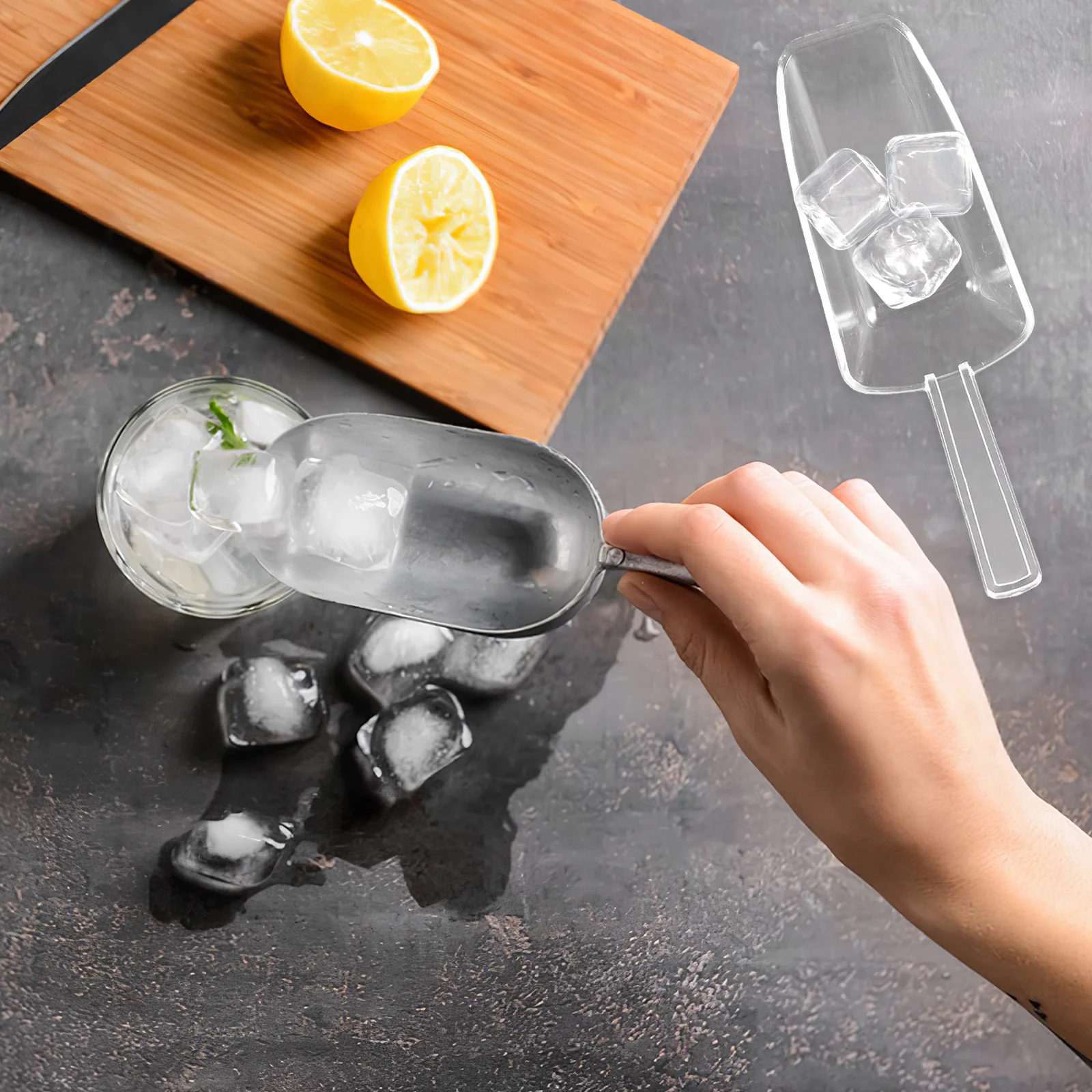 

8Pcs Food Mini Clear Plastic Scoops Dessert Flour Rice Beans Popcorn Scoop Acrylic Mini Scoops for