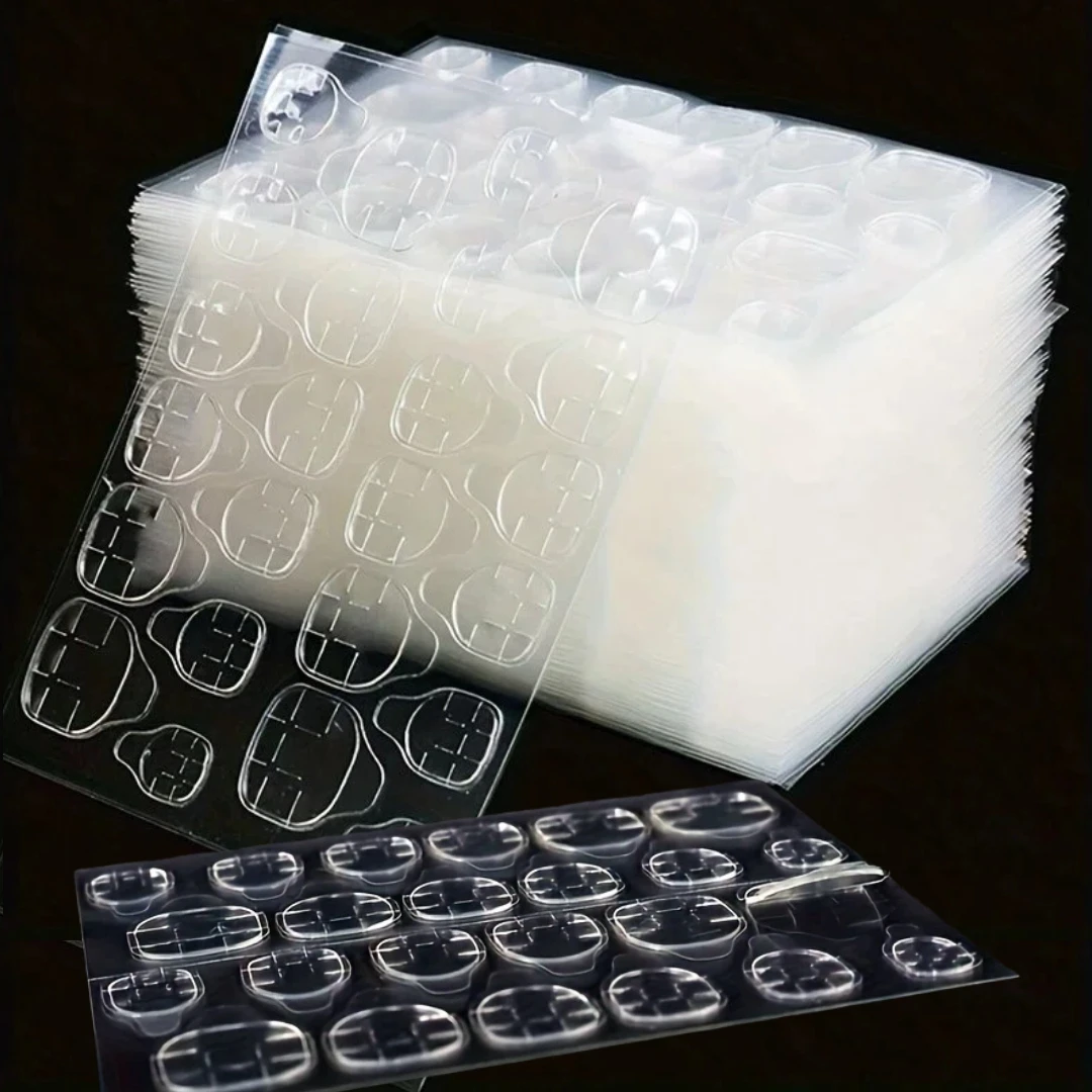 1200-240 Ultrafino 50-10 hojas de pegatinas de uñas de Gel de doble cara pegamento de gelatina súper adhesivo impermeable, firmes y desmontables uñas postizas