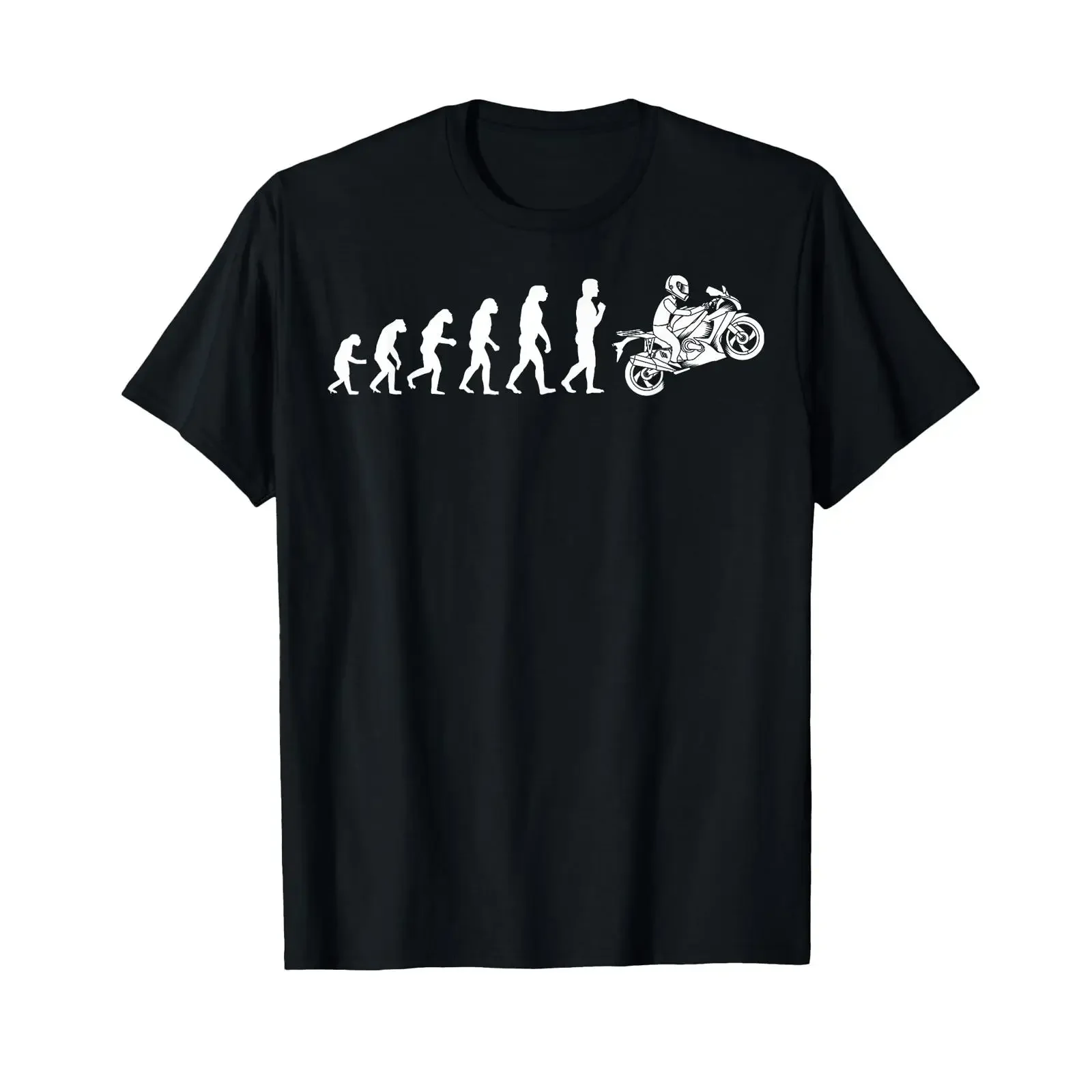 T-shirt Evolution Motorbike Wheelie, motif amusant pour motards, haut délavé de style vintage, idéal pour un usage quotidien, confortable et polyvalent.