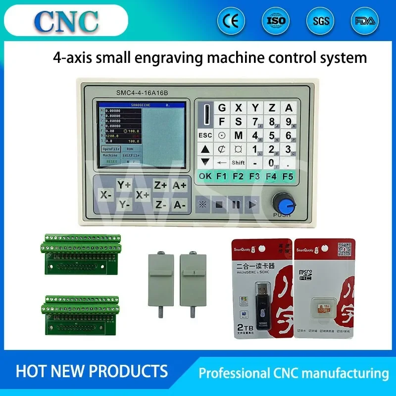 4-Axis CNC Motion Control System Kit With NEMA23 Hybrid Stepper 2.2NM Closed Loop Motor SMC4-4 Offline Controller