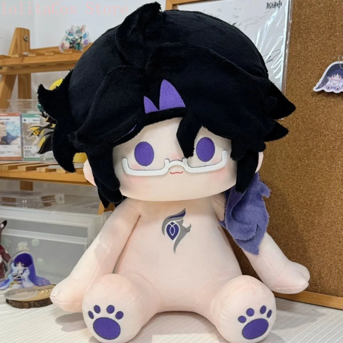 40cm Genshin Impact Pantalone Anime Sitting Plush Doll Cosplay Dress Up Toys Kawaii Cotton Figure Mascot Birthday Gift Xmas