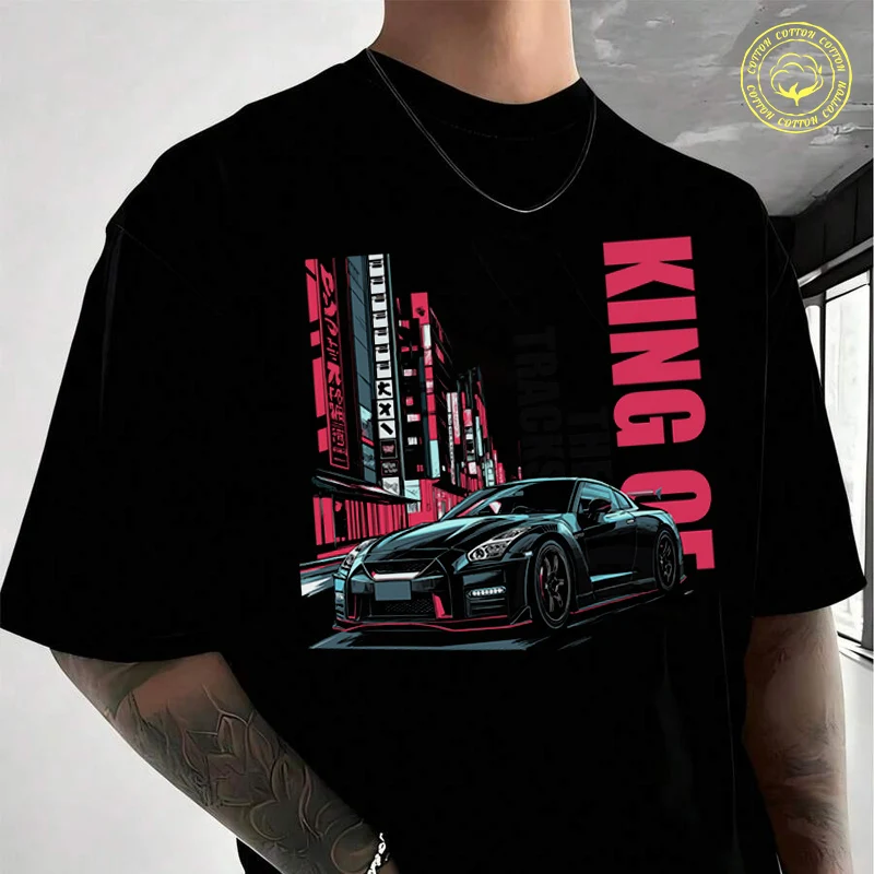 

A Japanese Sportscar In Black Color Moto Cotton Casual T-shirts Summer Cotton Short Sleeved O-Neck Breathable Unisex Tops