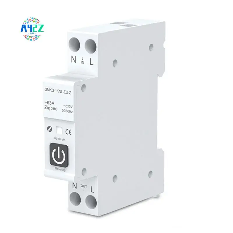 A42Z-TUYA 63A 1P+N Zigbee Smart Circuit Breaker With Metering Smart Home Wireless Remote Control Smart Life Alexa Home