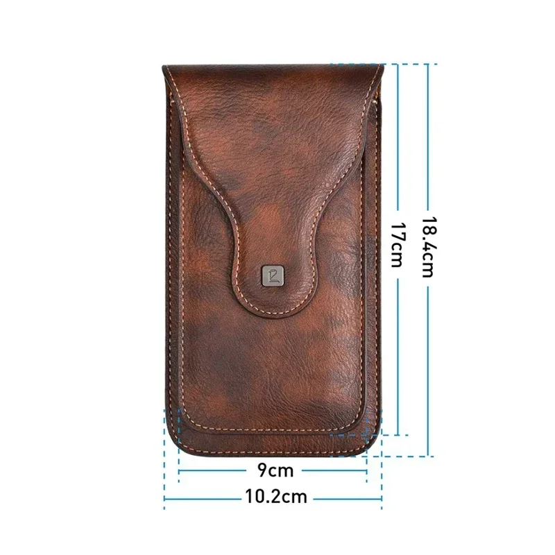 Vintage mobiele telefoon case cover pack mannen PU lederen heuptas met haak clip telefoon holster reizen wandelen mobiele riem zakje portemonnee