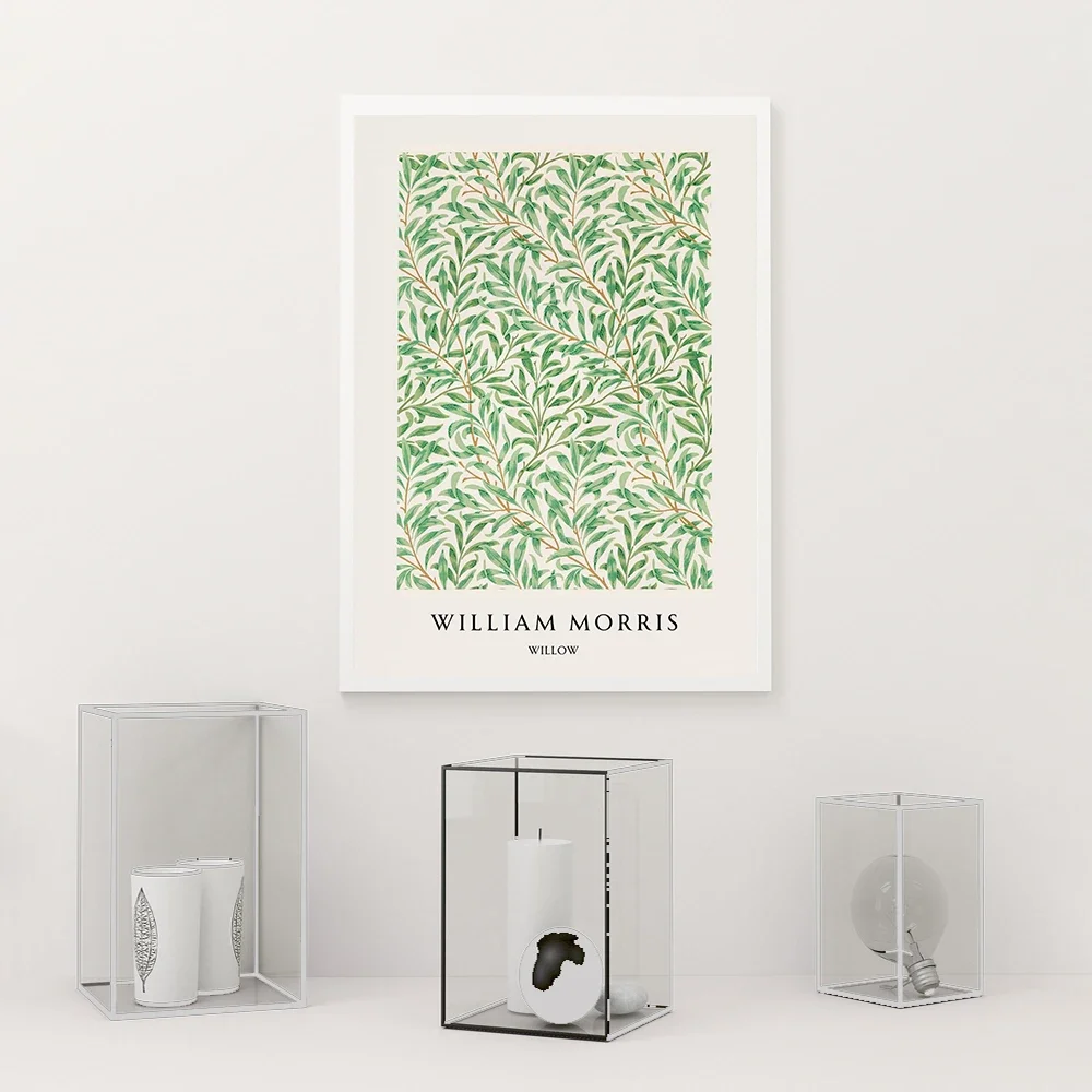 Multiple sizes 1pc frameless Canvas Painting,William Morris Exhibition Poster Neutral Botanical Prints Canvas Painting Wall Art