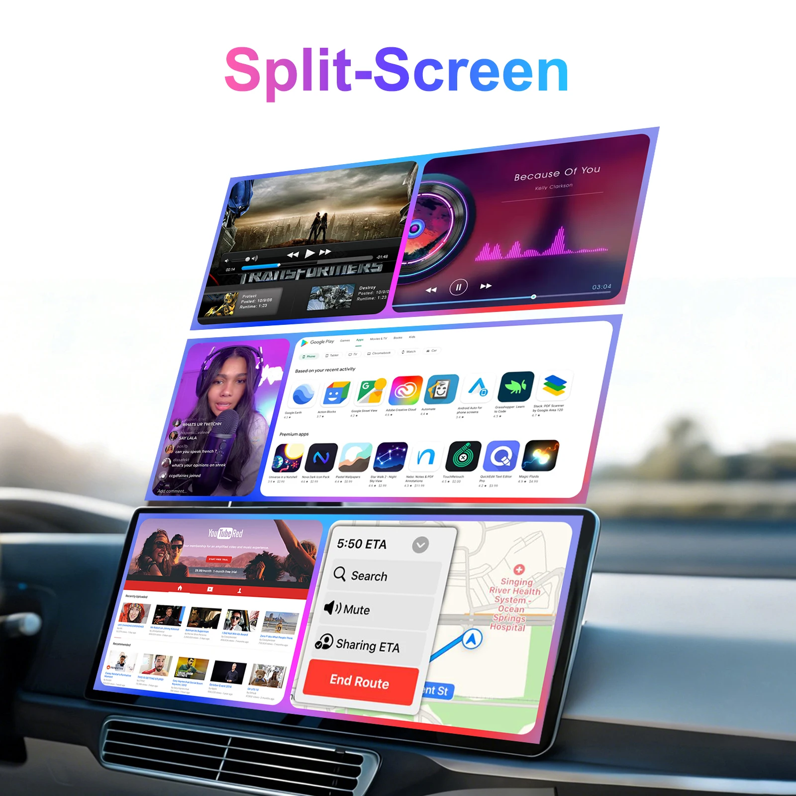 Android 14 3in1 CarPlay Ai Box, Wireless CarPlay Android Auto Ai