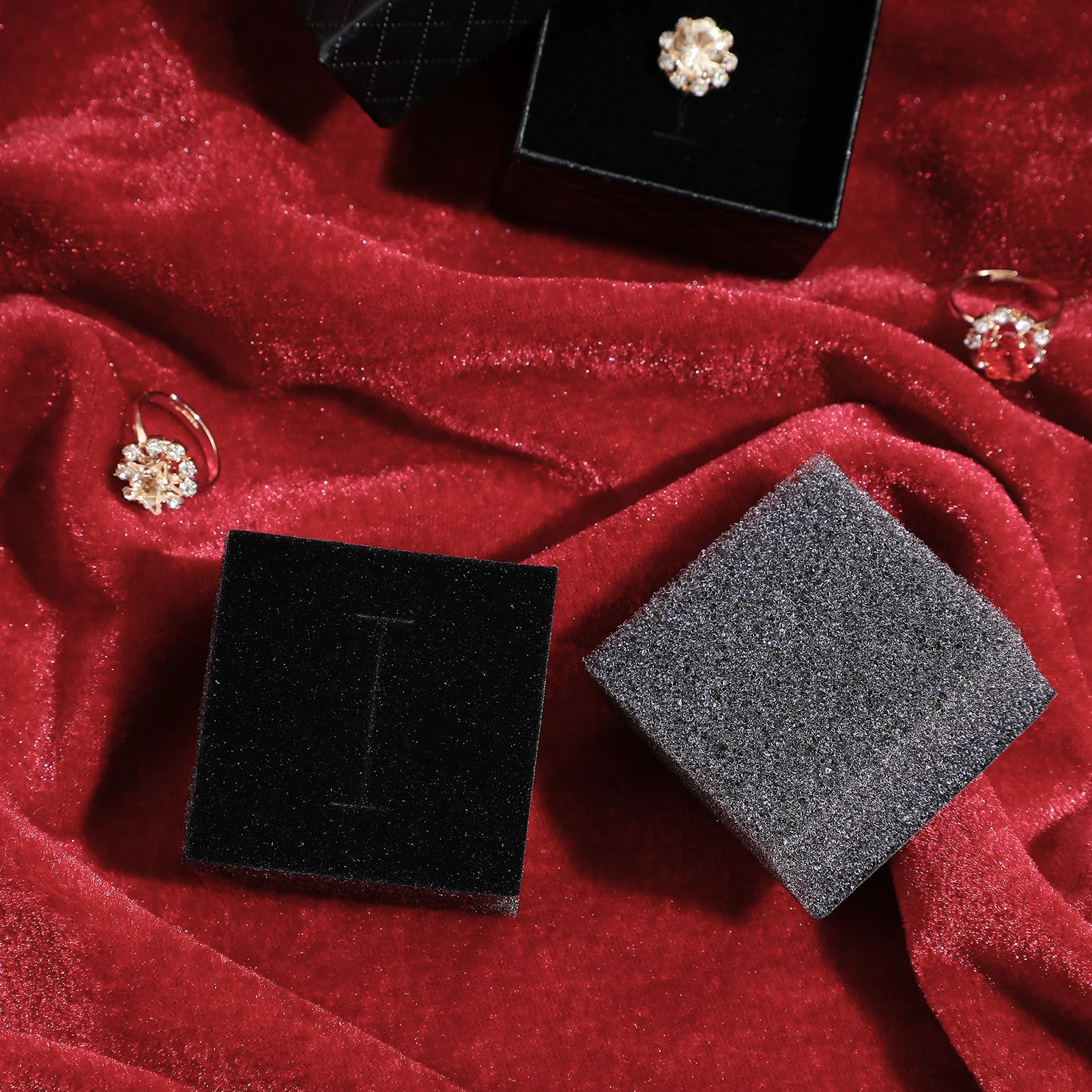 

20pcs Jewelry Box Inserts 4.2X4.2Cm Sponge Liner For Earring Ring Brooch Storage Display Stackable Organizer Insert For Jewelry