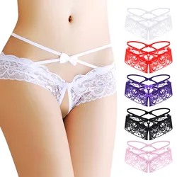 Open Crotch Panties For Sex 2024 Lace Transparent Underwear Women Sexy Lingerie Stretching Thongs Culotte Femme Трусы Женские