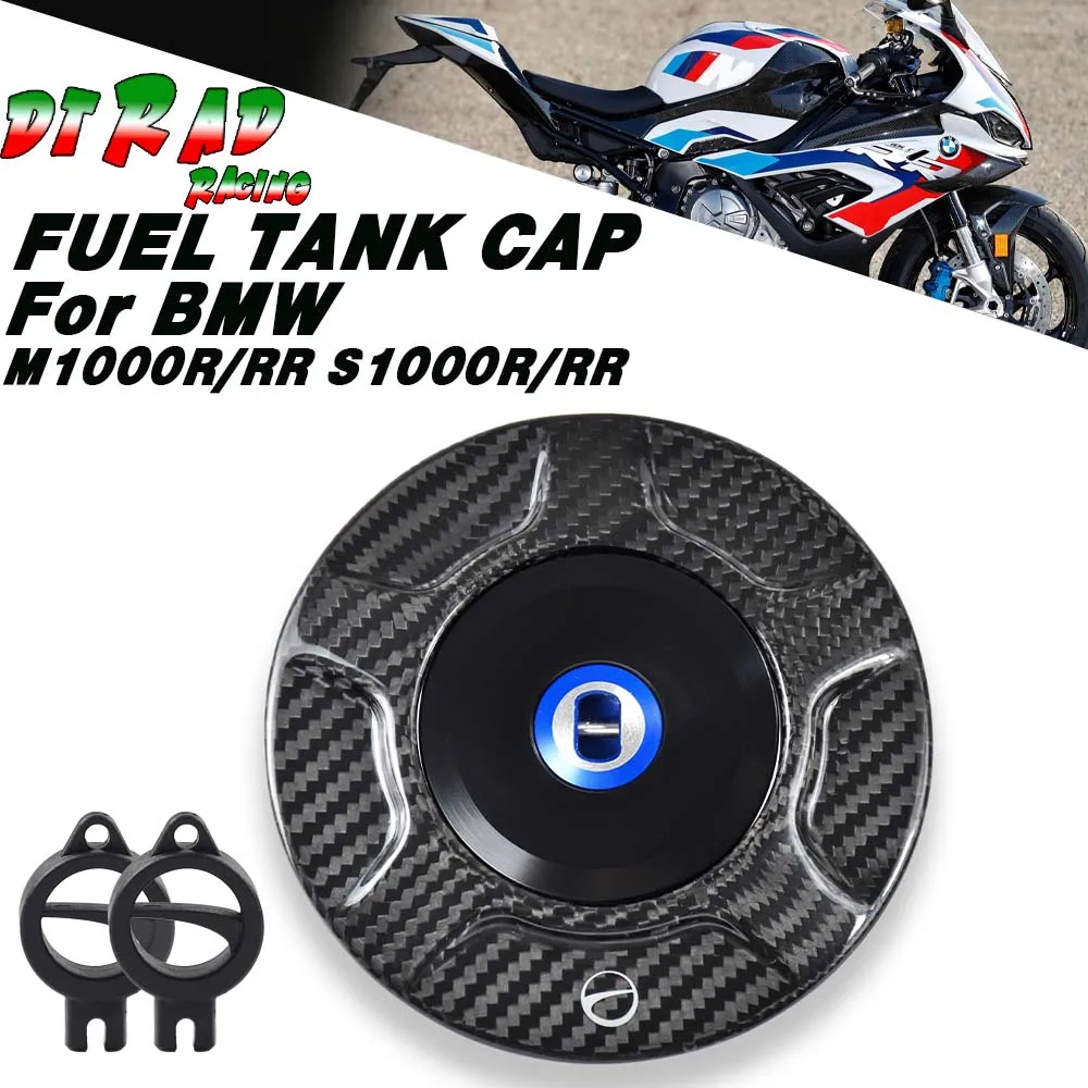 For New 2024 BMW M1000R/RR S1000R/RR Carbon Fiber Fuel Tank Cap Motorcycle Key Lock System Anti-Theft Gasoline Protection Cap