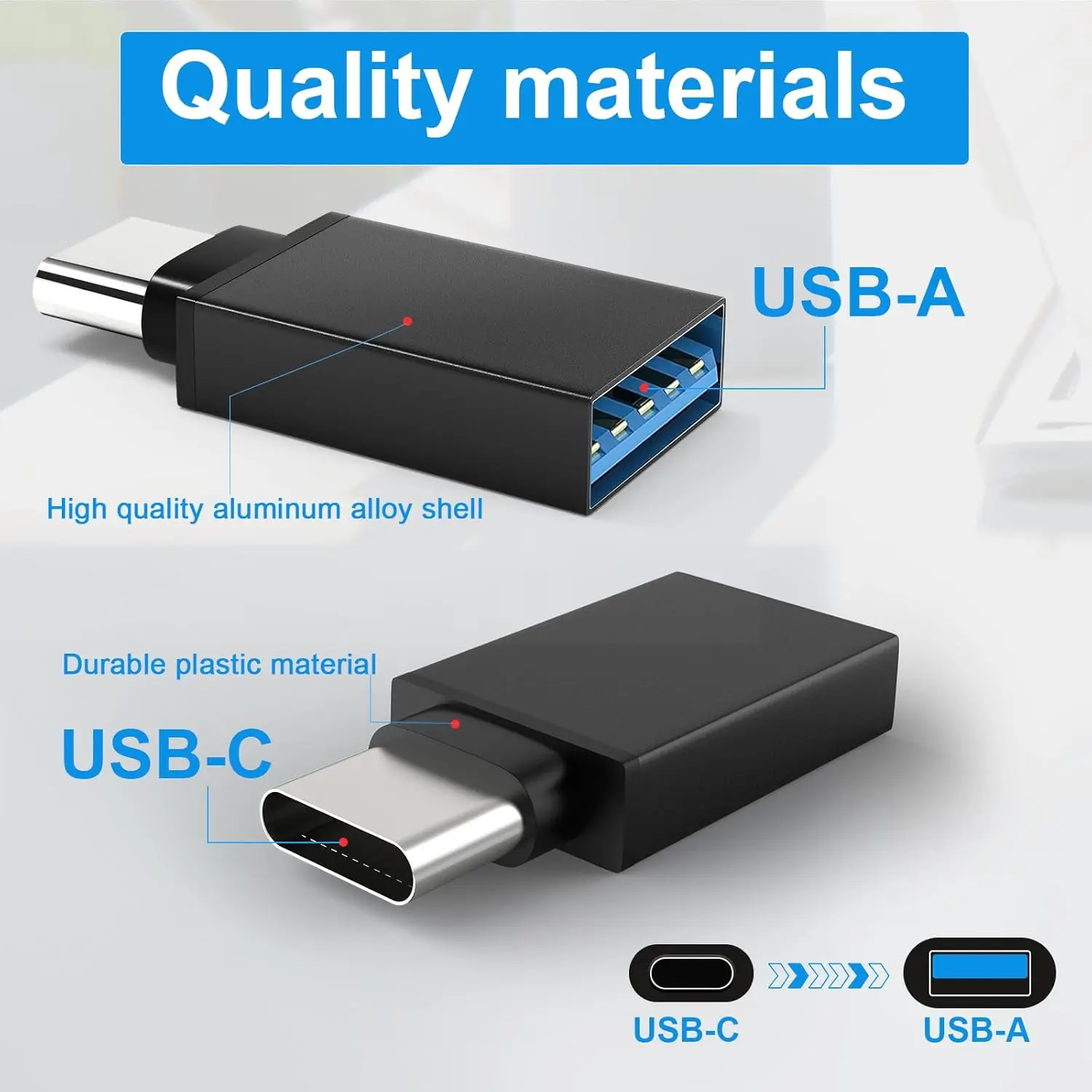 8pcs USB to USB C Adapter, USB Type C Female to USB Adapter, Micro USB to USB C Female Male Converter Connector, for Laptop Car image 4