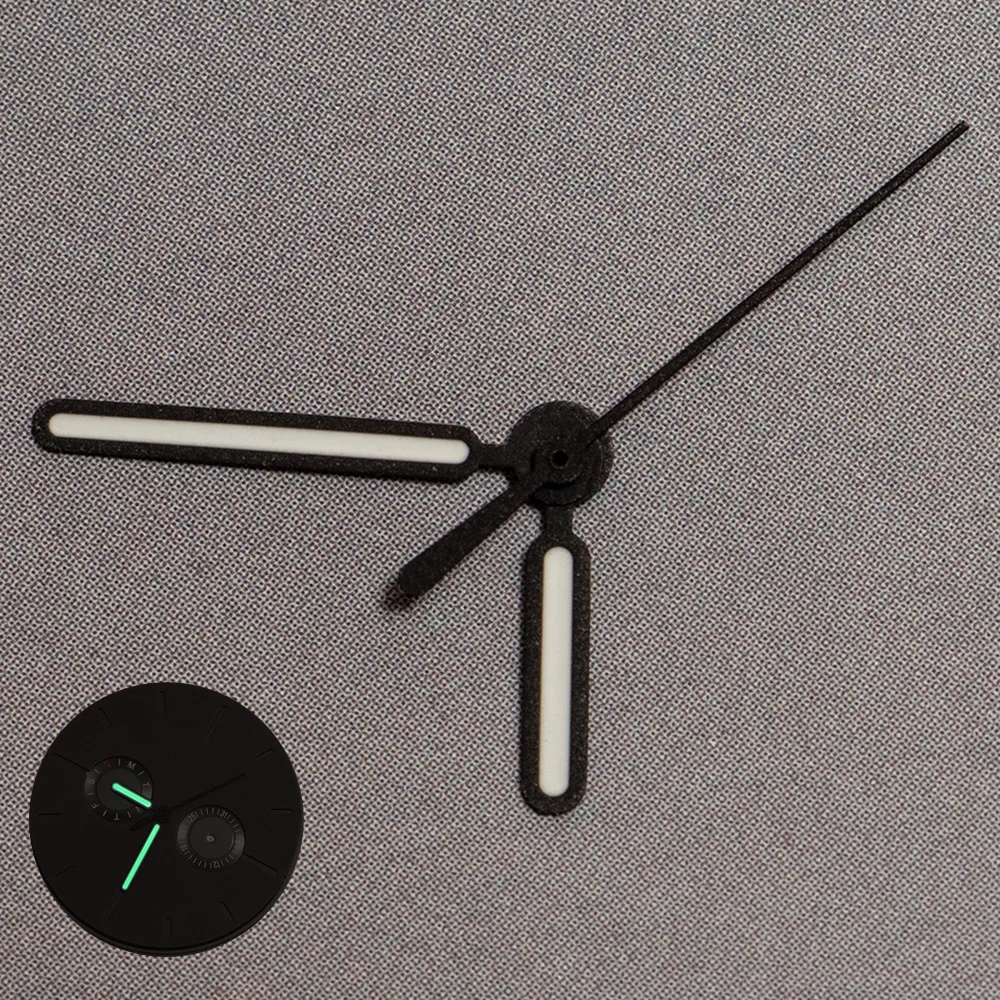 NH35 Watch Hands Rose Gold Black Silver Edge Hands with Green Luminous Fit for NH 35 NH36/4R/7S Movements Replace Parts Pointe