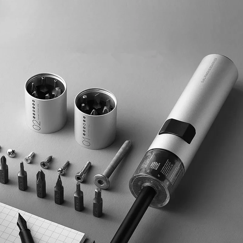

12 in 1 Dual Power Lithium Electric Screwdriver 3LED Lights Rechargeable Screw Driver Kit Magnetic Suction One Button