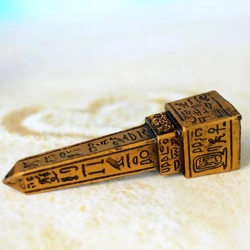 Mini Obelisk Statue Decorative Trinkets Egyptian Stone Tower Pendant Artifact Accessories Mini Decoration
