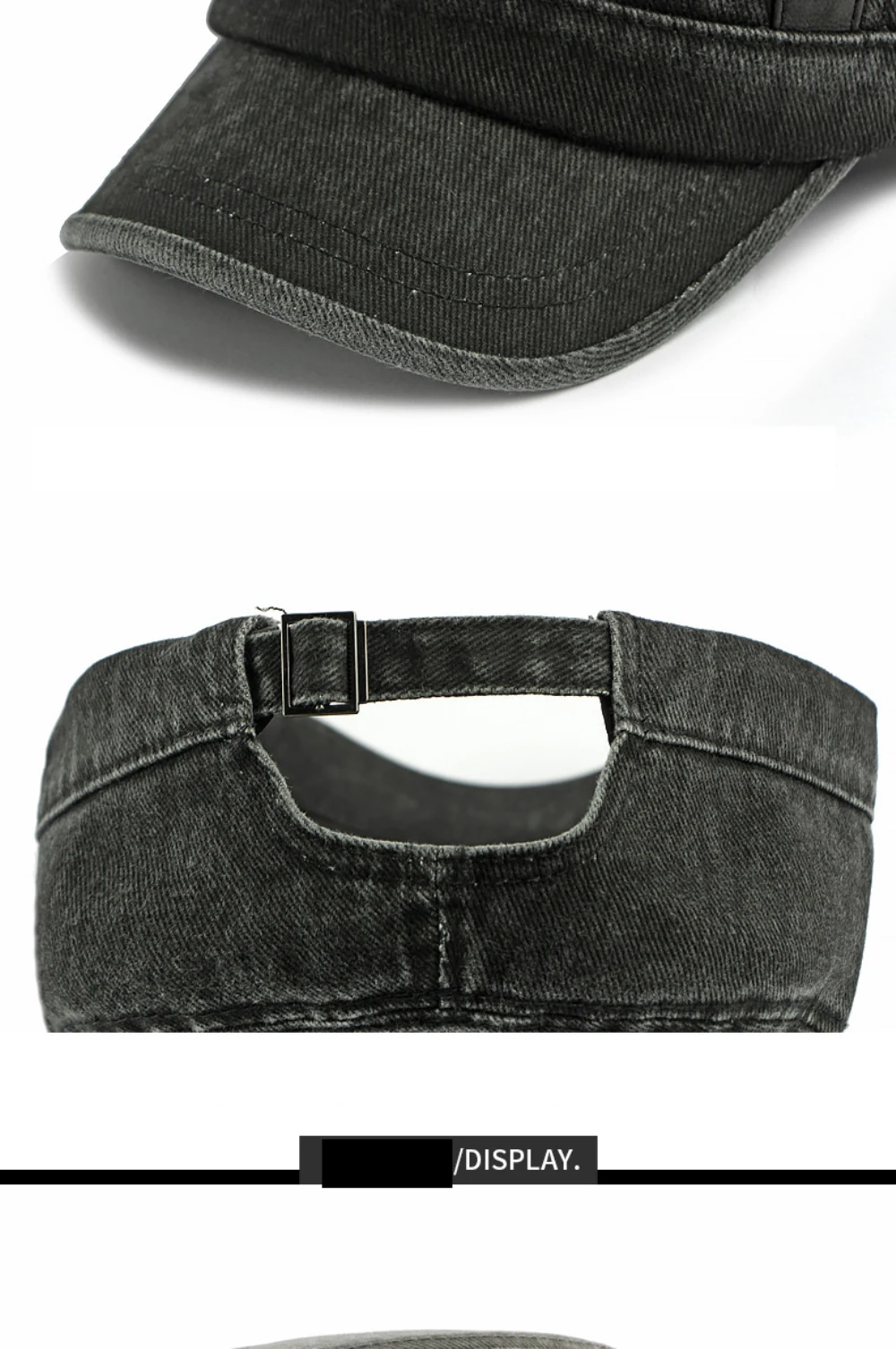 HT5083 Hochwertige Baseballkappe für Herren und Damen, neu, für alle Jahreszeiten, 100 % Baumwolle, Baseballmütze für Herren und Damen, verstellbare Militärkappe mit flachem Oberteil – Detail 5