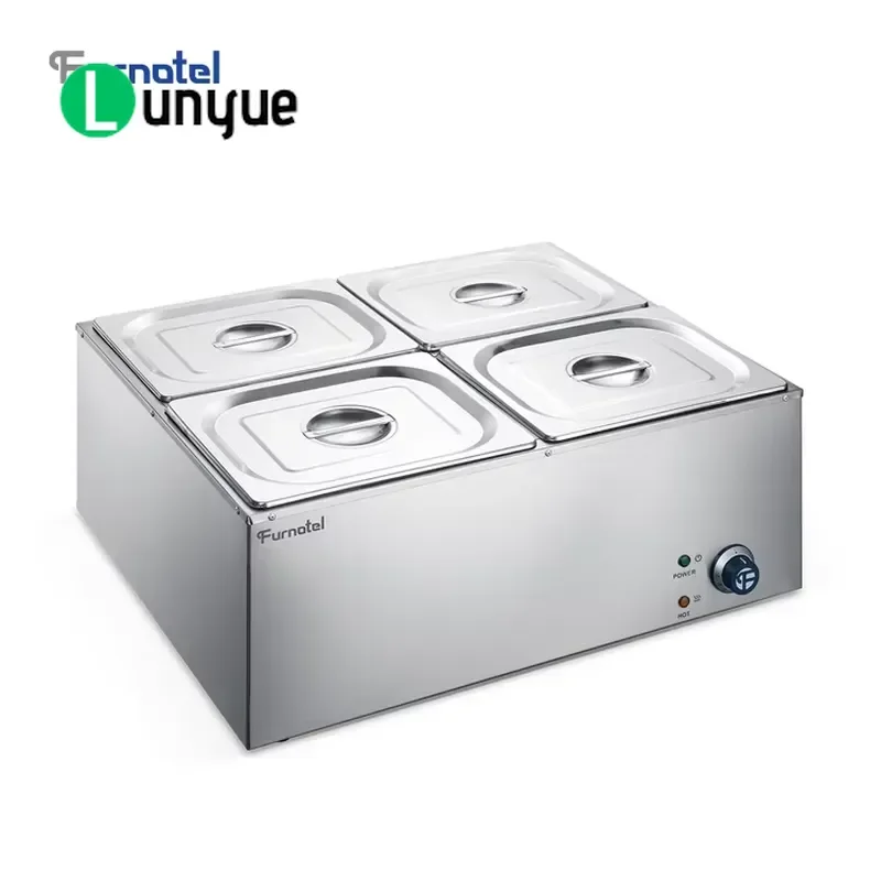 Stainless Steel Electric Food Warmer 4 Piece Set Bain Marie Countertop Buffet Server for Restaurant Home Kitchen Commercial