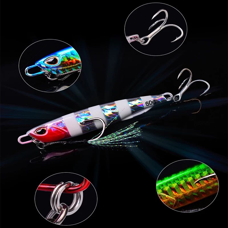 With Sanbon Hook Simulated Metal Sea Fishing Slow Swinging Lure Sinking and Casting Road Runner Iron Plate Glow-in-the-Dark Lead