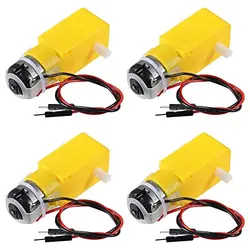 4 pcs TT Motor DC Gearbox Motor Dual Shaft 200RPM DC 3-6V Gear Motor for DIY Smart Car Robot