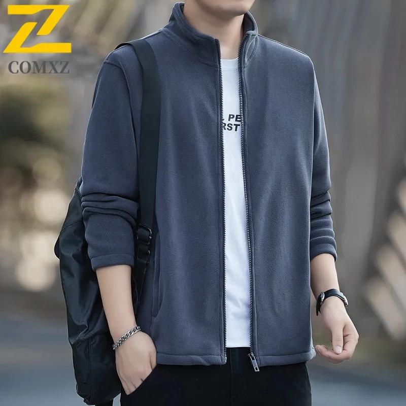 

COMXZ Comfortable Stand Collar Mens Jacket Hiking Travel Thickened Warm Parka Minimalist Solid Color Lightweight Winter Clothing