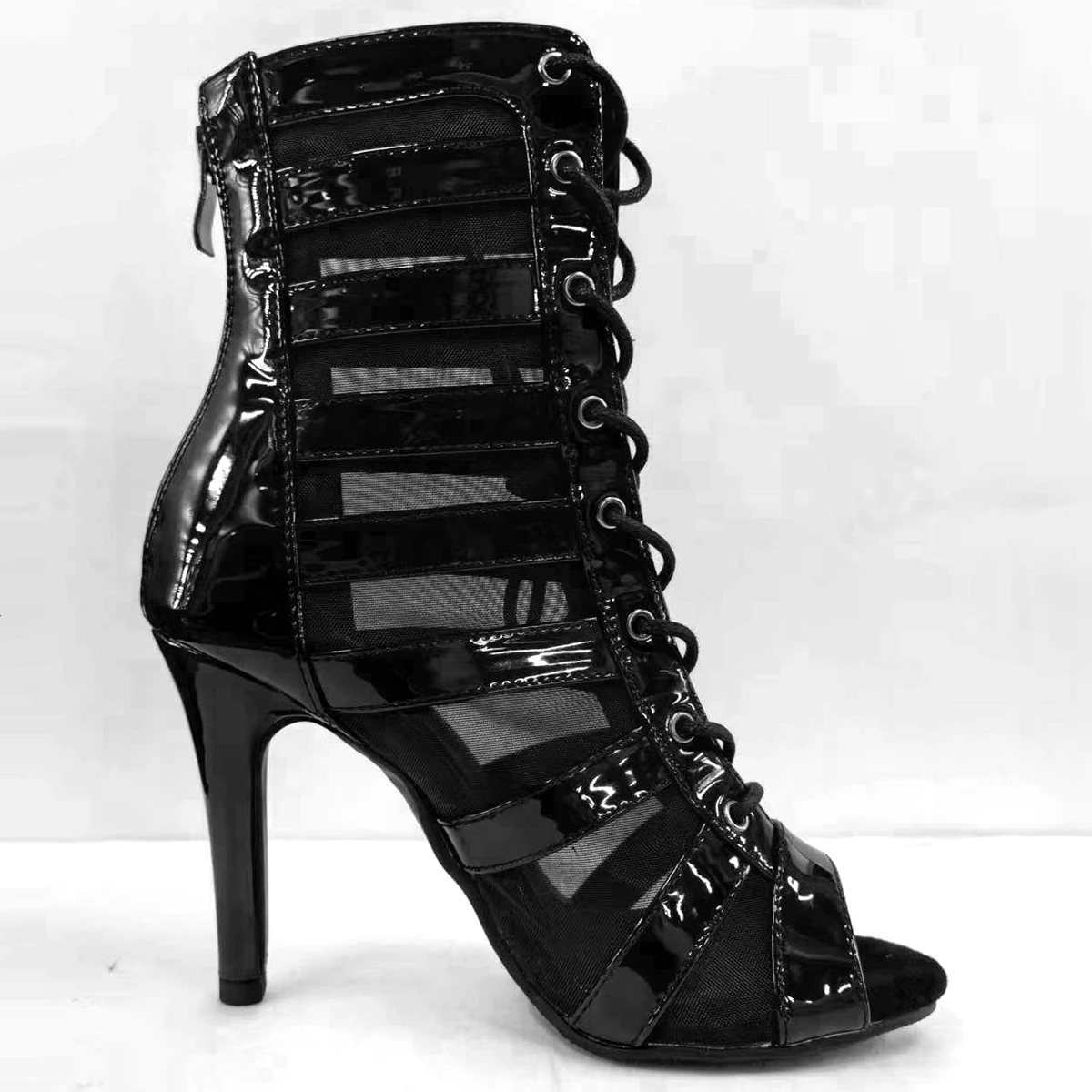 4.3 inches Women's Jazz Dance Shoes 11cm Total Heel 9.5cm Punk Style 7cm Twisted buttocks Ankle Boots Sexy Stage Performance