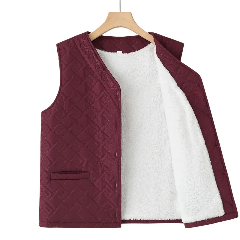 Donne anziane di mezza età gilet lavorato a maglia velluto spesso autunno inverno maglione cappotto madre gilet nonna Cardigan giacca M-3XL