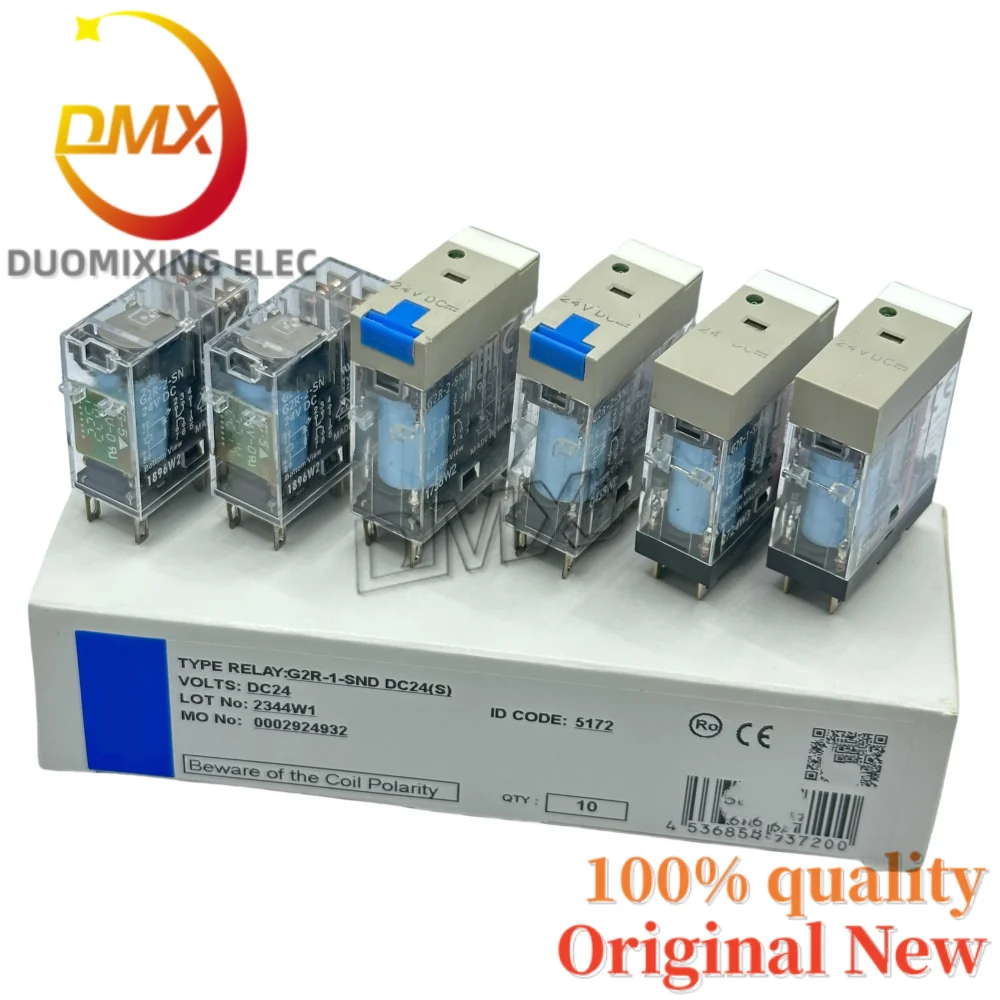 10Piece/LOT Original G2R-1-SN G2R-2-SND(S) SNI 10A 250V 24VDC 12V 24VAC AC220 Relay P2RFZ-08-E P2RFZ-05 Base