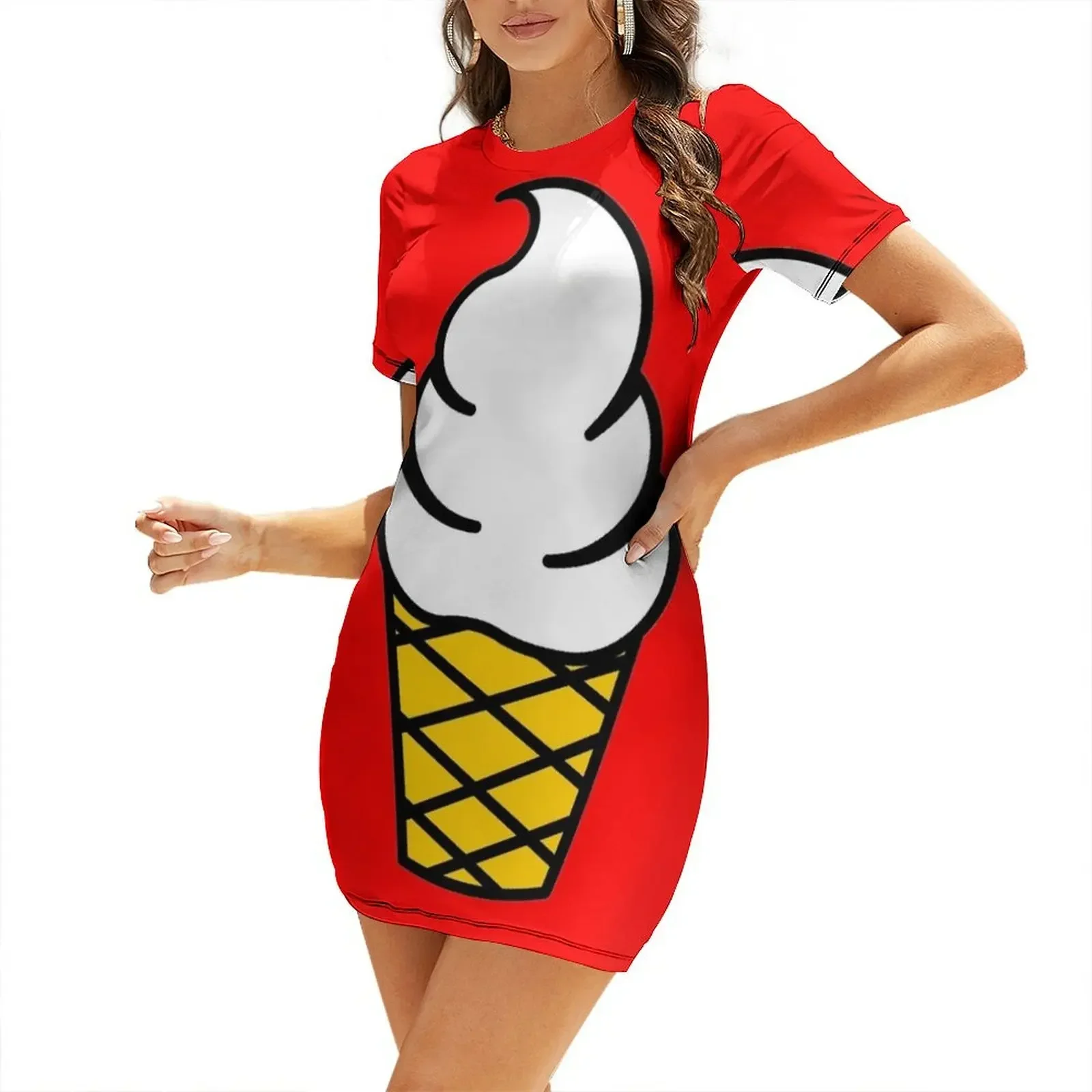 

Ice cream Short-Sleeved Dress dress women summer luxury evening dresses 2026 dress for woman womans clothing