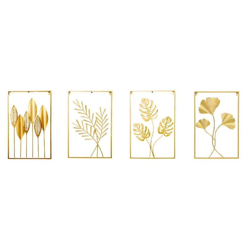 Nordic Logam Daun Besi Hiasan Dinding Tanaman Dinding Liontin Lukisan Dinding Kamar Tidur Ruang Tamu Dekorasi Rumah 40X60Cm Hiasan Dinding Daun Hijau