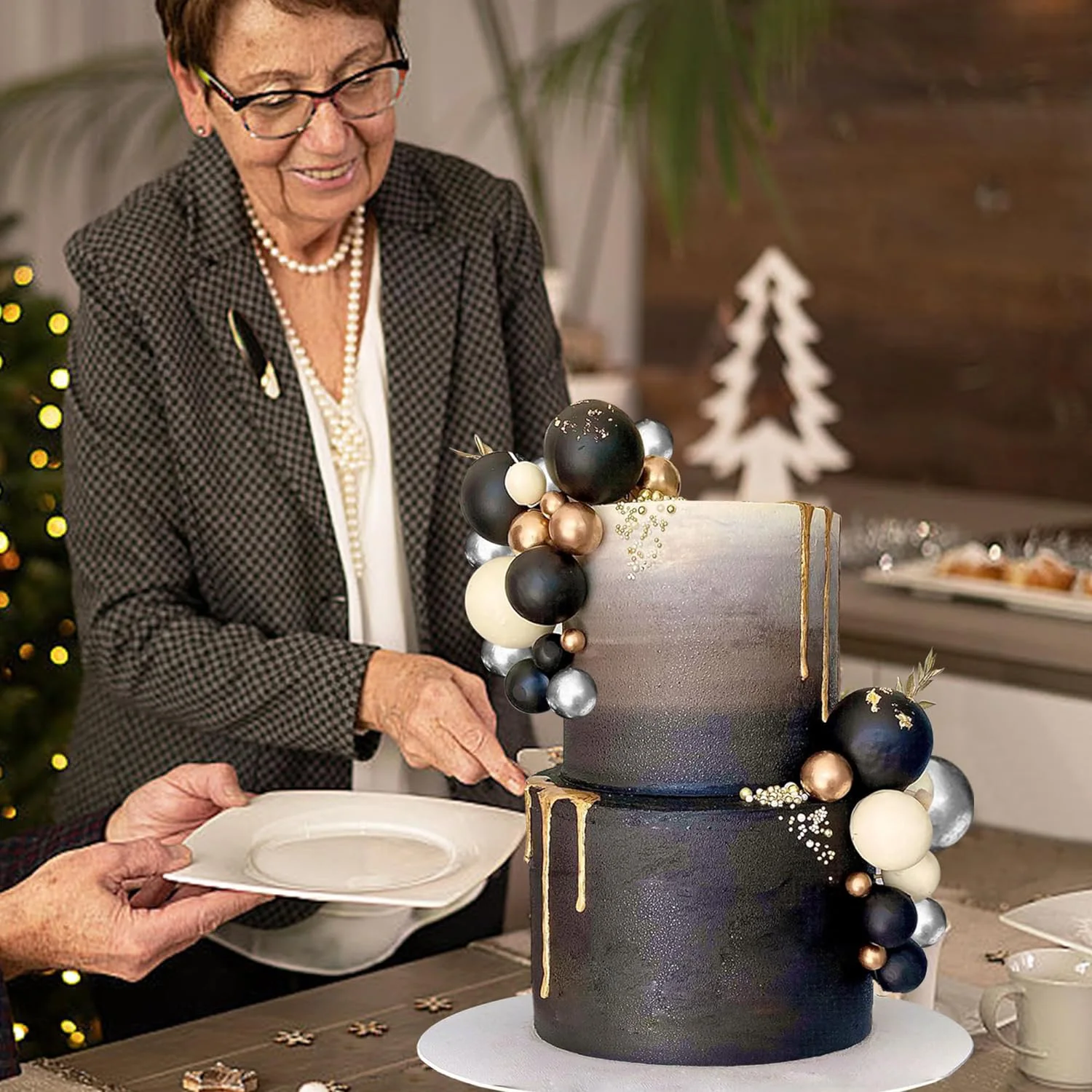 32 Stück Kugel-Kuchen-Picks, bunter kugelförmiger Kuchenaufsatz, Perlenkugeln, Cupcake-Kucheneinsatz-Aufsatz für Geburtstagsparty-Dekorationen – Detail 10