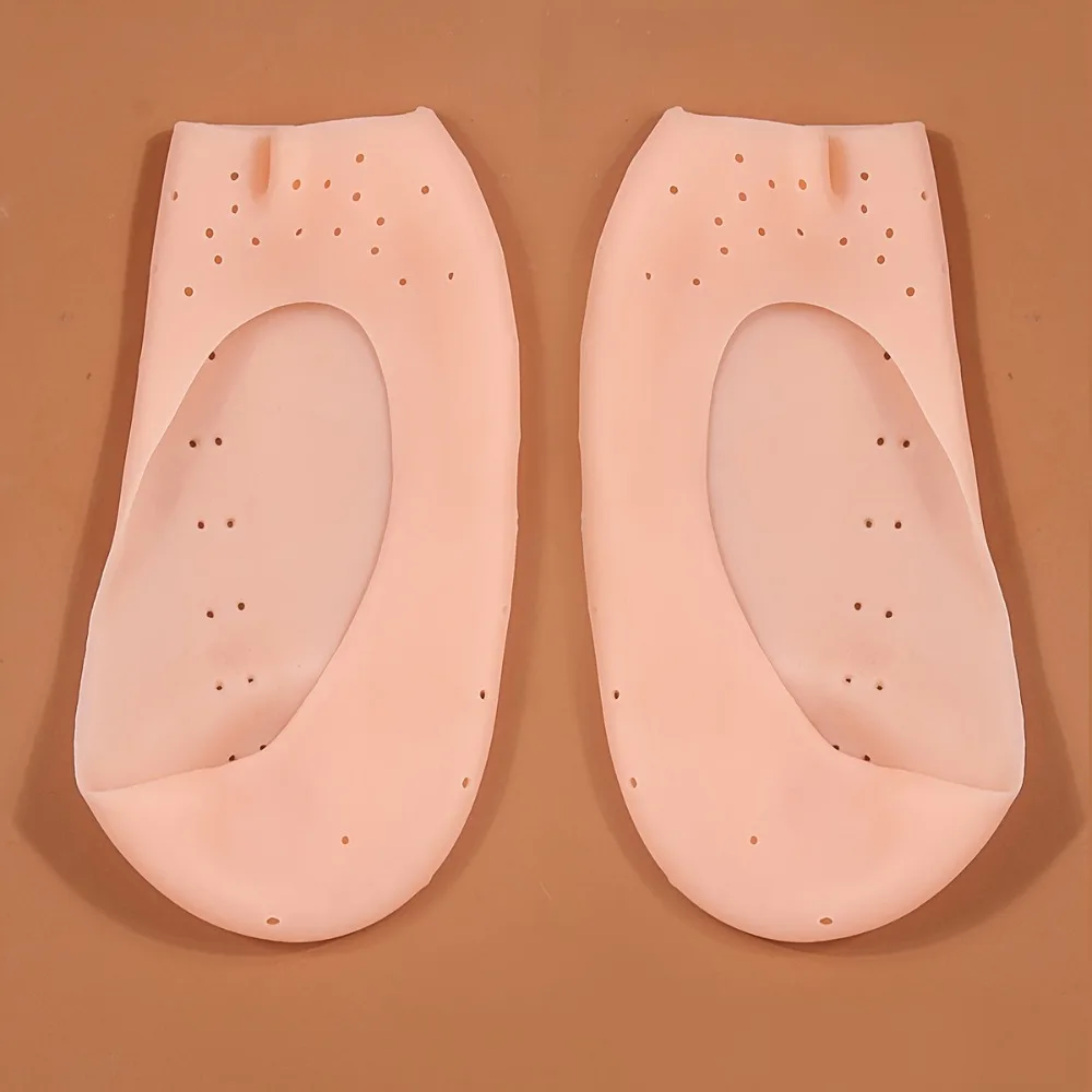 Chaussettes en Gel hydratant en Silicone souple, 2 pièces, pour soins des pieds, protection, soulage les talons secs et craquelés, chaussures, semelle intérieure de soins pour la peau