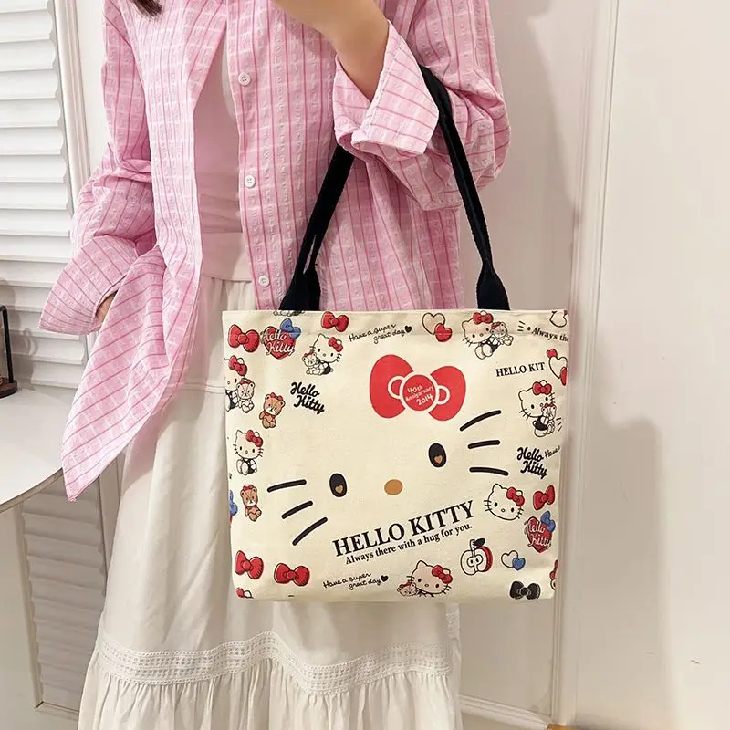 

Новая сумка Sanrio Hello Kitty, женская сумка, милая сумка-тоут, женская сумка для покупок, модная женская сумка-тоут, универсальная сумка на плечо