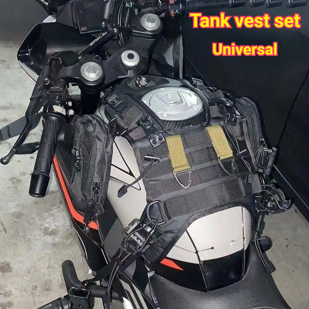 Universal Fuel Tank Vest Set Rider Motorcycle Travel Equipment Fuel Tank Bag Molle System Fuel Tank Anti-scratch Vest Set