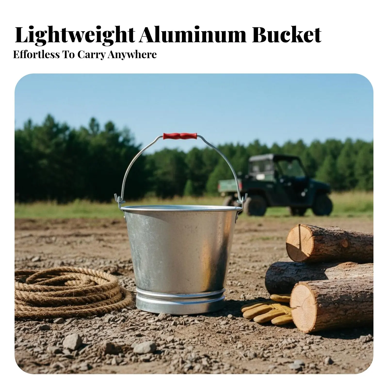 

Алюминиевое ведро большой вместимости, круглое, с ручкой, усиленное заклепками, сверхпрочное, штабелируемое, для рыбаков