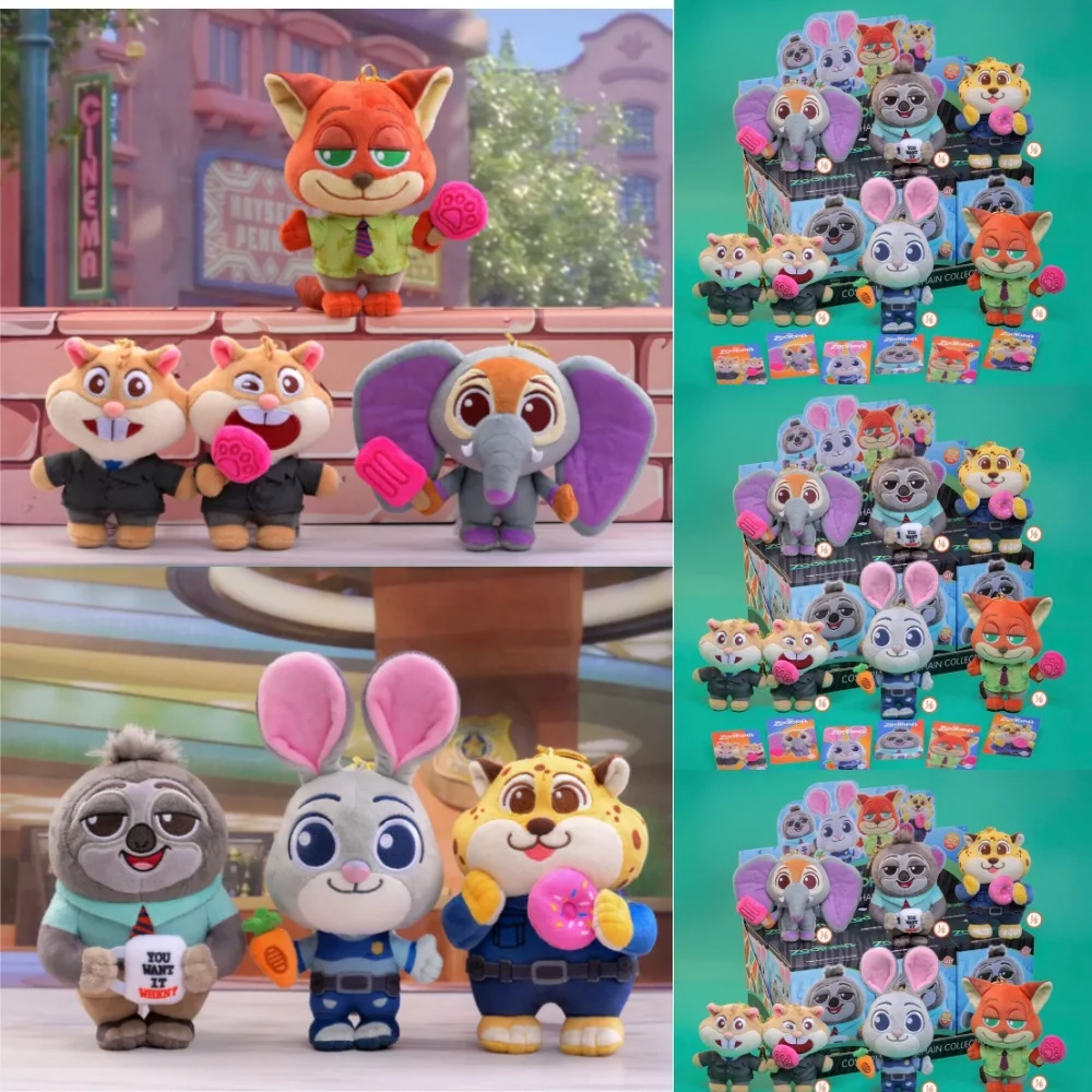 حقيقية Zootopia 2 سلسلة صندوق أعمى نيك جودي المفاتيح قلادة صندوق الغموض عمل الشكل أنيمي دمية جمع لعبة مجسمة